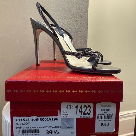 Rene Caovilla Margot Black Strappy Heels - Picture 2 of 6